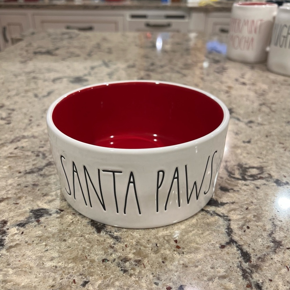Rae Dunn Santa paws dog bowl